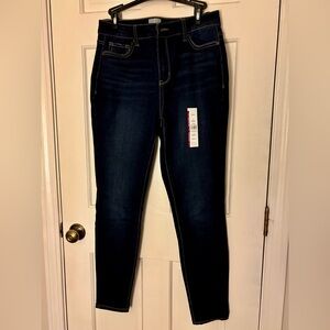 Time and Tru Women's Deep Indigo High Rise Skinny Stretch Jeans